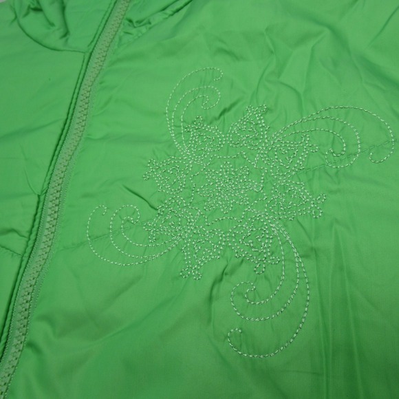 Columbia Jacket Womens Small Green Embroidered Interchange Insulated Puffer - Picture 10 of 16